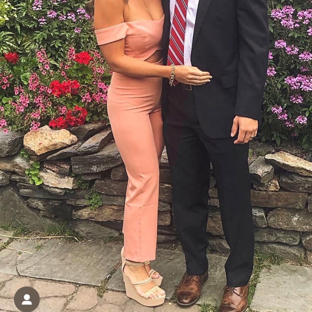 Kittenish peach cut out jumpsuit